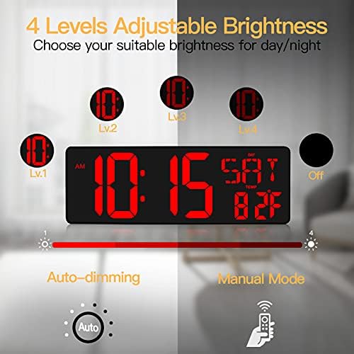 XREXS 17.2 Inch Large Digital Wall Clock - Image 3