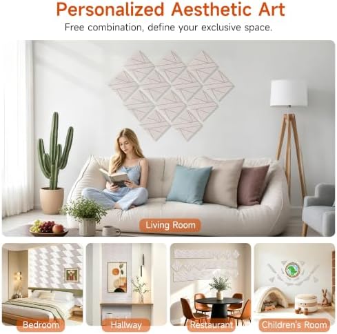 TO-TH Sound Proof Panels Self-Adhesive Acoustic Panel 24 Pack, Light Camel - Image 7