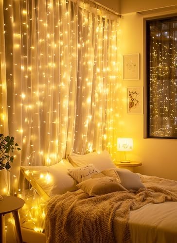 Brightown 300 LED Fairy Curtain Lights, 9.8ft x 9.8ft Curtain String Lights - Image 4