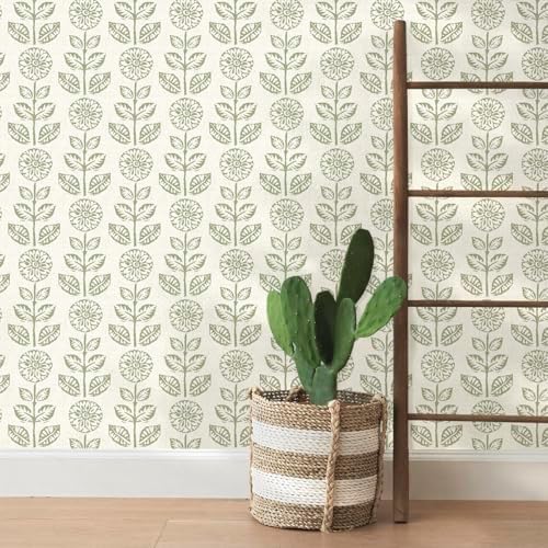 Wudnaye Floral Wallpaper Peel and Stick Boho Contact Paper 17.7in×196.8in - Image 6