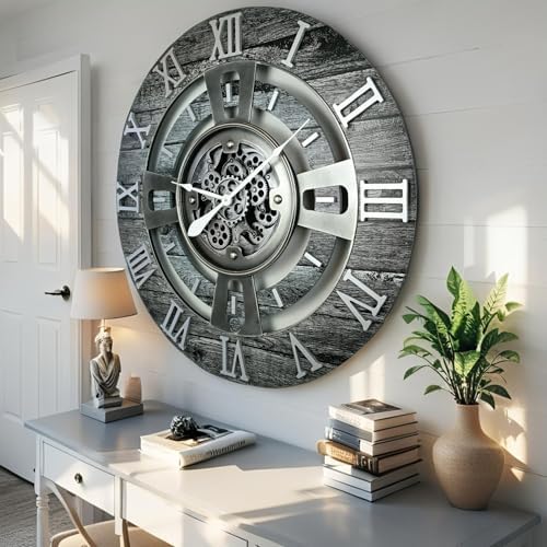 ImprovingLife The Gears Clock Real Moving Gear Wall Clock England Line) - Image 5