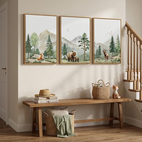 Framed Rustic Forest Animal Wall Art - Image 2