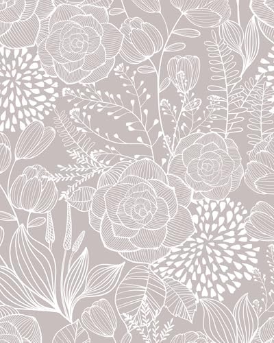 Wudnaye Floral Peel and Stick Wallpaper Large Flower Wallpaper 17"×196.8" by Wudnaye