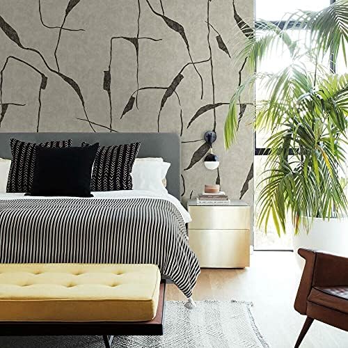 RoomMates RMK12208M Nikki Chu Taupe and Black Peel and Stick Wallpaper Mural by RoomMates