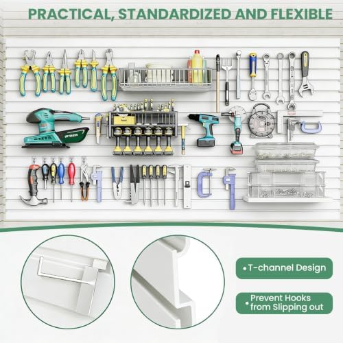 4x8 ft Slatwall Panel Wall Storage Systems, Slat Wall Paneling Garage Wall - Image 3