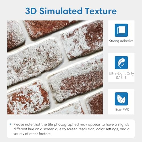 COMSTICKC 3D Faux Brick Wall Panels Peel and Stick - Image 3