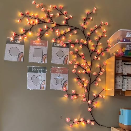 Cherry LED Tree Branch Lights for Wall, Cherry Blossom Willow Vine Twig Decor - Image 4