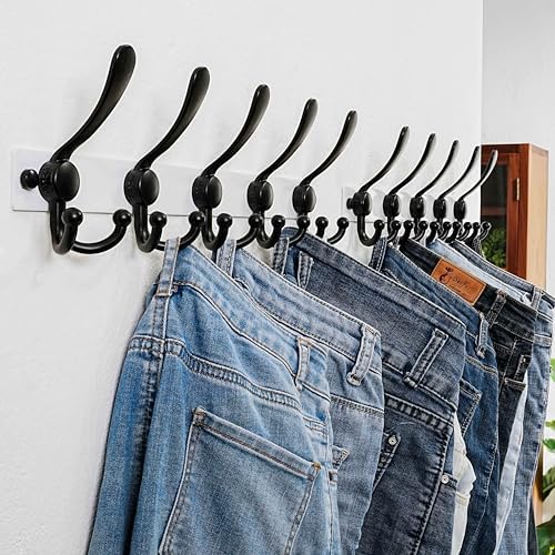 Dseap Coat Rack Wall Mount, Heavy Duty 12-Gauge Base vs Flimsy 1mm, - Image 5