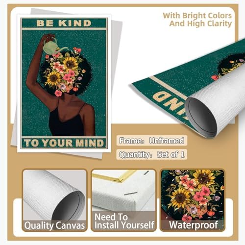 Dcvjiy Retro Be Kind To Your Mind Poster Fashion Black Girl Wall Art Lose Your - Image 2