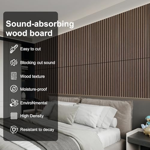 Wood Panels for Wall Acoustic Slat Wall Panels 2-Piece 47.2"×23.6" 3D Fluted - Image 2