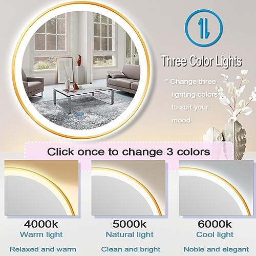 40 Inch Gold LED Round Mirror - Image 4