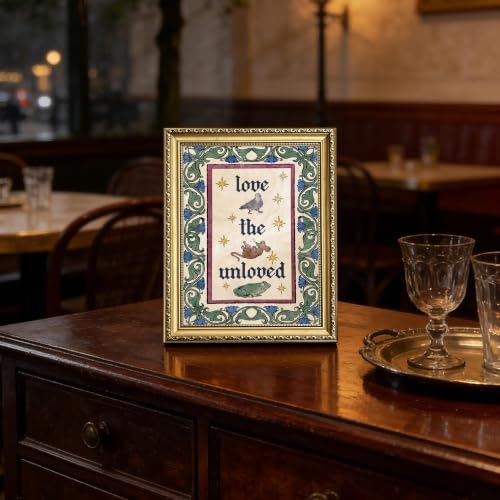 Gold Framed Gothic Love Wall Art, “Love the Unloved” Animal Print - Image 6