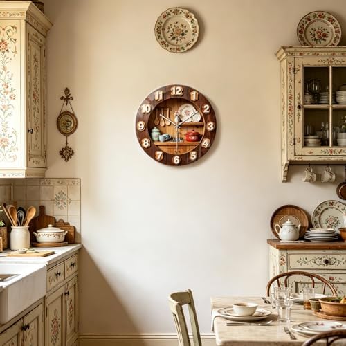 peacoblue 3D Kitchen Wall Clocks Battery Operated - Image 5