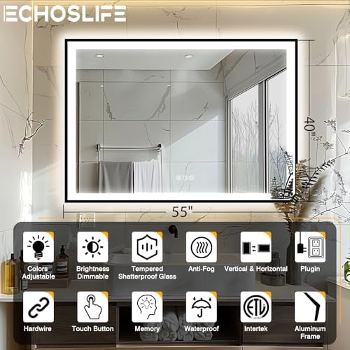 EchosLife 55x40 Bathroom Mirror - Image 2