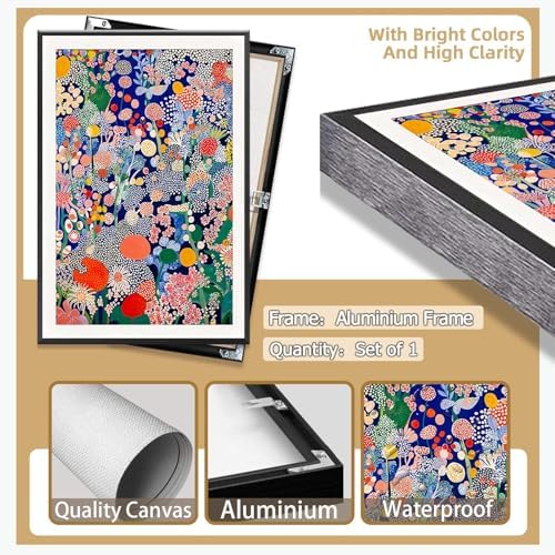 Retro Japanese Floral Poster Abstract Botanical Canvas Wall Art Colorful - Image 2