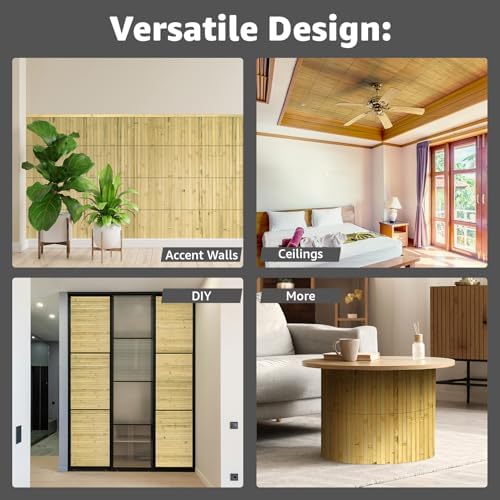 Art3d 12 x 96 in Pole Wrap Natural Bamboo Wall Panel - Image 3