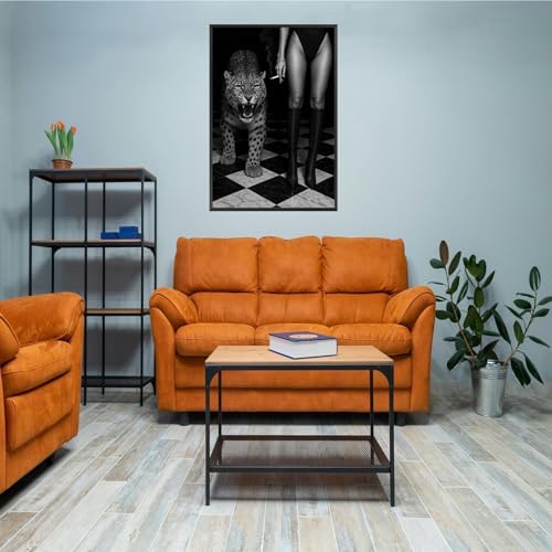 Black And White Leopard Poster Trendy Women Boots Canvas Wall Art Bold Glam - Image 5
