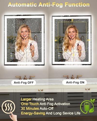 24x36 LED Bathroom Mirror, Separate Front and Back Lights - Image 4