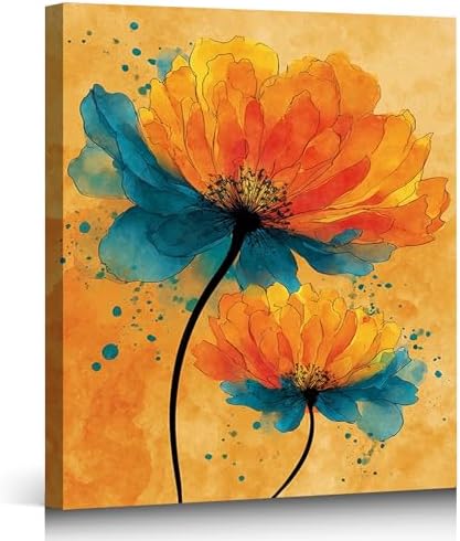 ZERILYN Ship Next Day Minimalist Floral Canvas Art Colorful Botanical Wall by ZERILYN