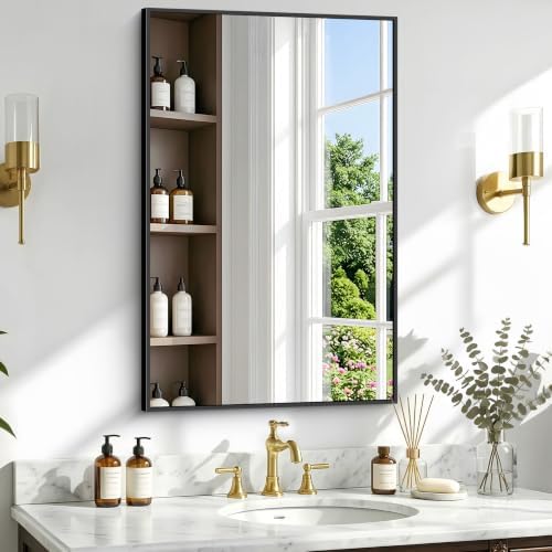 36" x 24" Bathroom Mirror, Bathroom Vanity Mirror-Black by Unknown