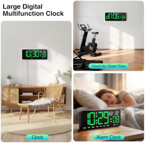 WiFi Digital Clock 12", Digital Wall Clock WiFi Sync - Image 3