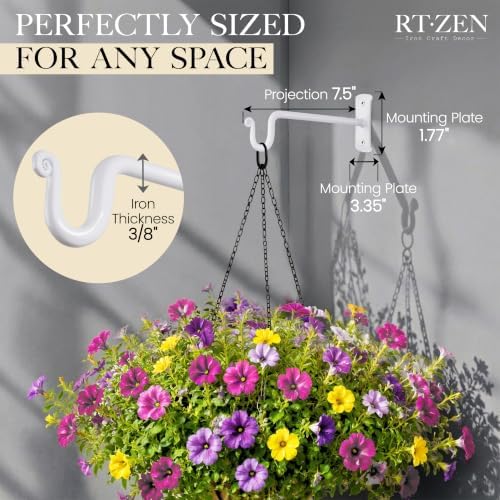 RTZEN Plant Hangers Outdoor or Indoor Heavy Duty Wall Bracket Hooks - Image 2