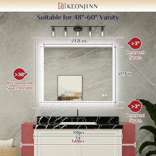 Keonjinn 40" x 32" Backlit LED Mirror - Image 2