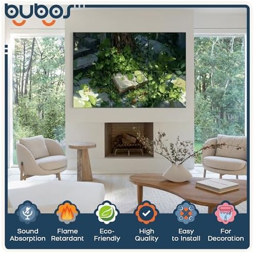 BUBOS 6 Pcs Art Acoustic Wall Panel, 70.8”x47.2”Self Adhesive - Image 3