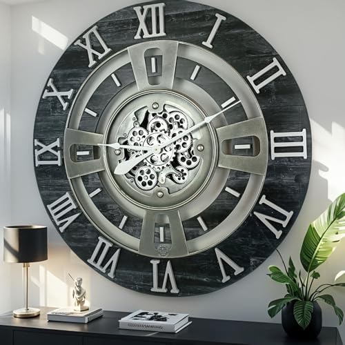 ImprovingLife The Gears Clock Real Moving Gear Wall Clock England Line) by THEGEARSCLOCK