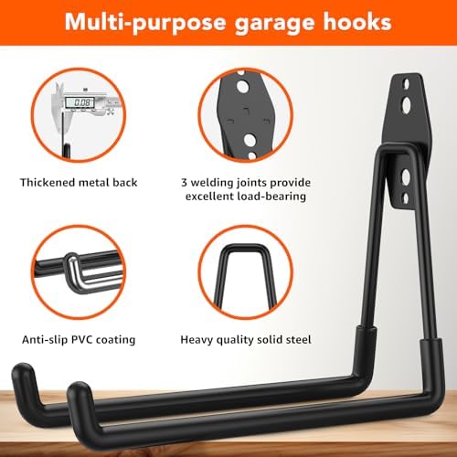 32-Pack Heavy Duty Wall Mount Garage Hooks - Image 3