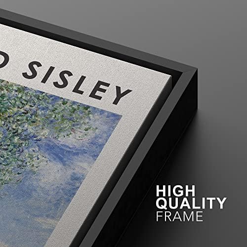 MUDECOR Framed Canvas Print Wall Art Set Alfred Sisley Watercolor Landscapes - Image 5
