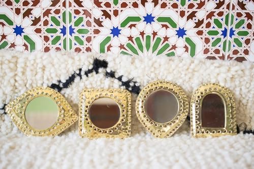 Set of 5 Small Decorative Wall Mirrors – Gold Brass Handmade Mirror Set | Round - Image 6