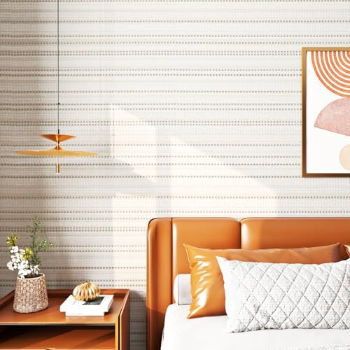 FunStick 15.8"x240" White Beige Geometric Wallpaper - Image 2