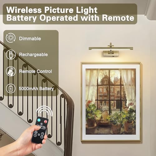 DESOOP Wireless Picture Lights Rechargeable Gallery Lighting Battery Picture - Image 5