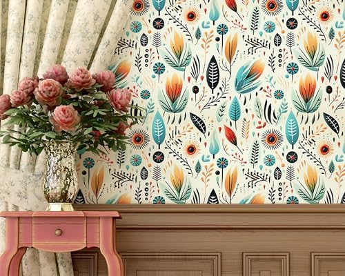 FLFK Boho Wallpaper Peel and Stick Removable Vinyl Wallpaper 16" x 64" - Image 3