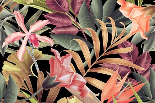 Toolhom Peel and Stick Wallpaper Featuring Colorful Tropical Banana Leaves - Image 4