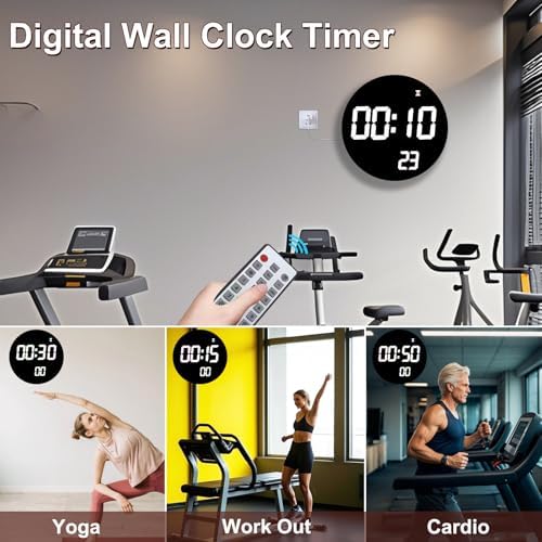 QINFIEY Large 12" White Digital Wall Clock - Image 6