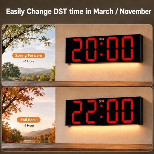 JALL 22" Extra Large Digital Wall Clock, Giant LED Display - Image 7