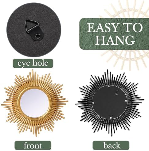 Namalu 6 Pcs Sunburst Round Mirror - Image 3