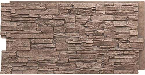 EverStone Canyon Ridge Faux Stone Panel, 45 3/4"W x 24 1/2"H x 1 1/4"D by EkenaMillwork