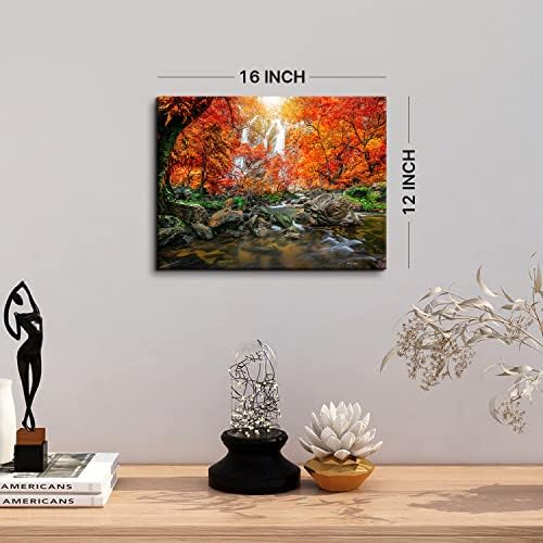 Sunset Waterfall Wall Art Burnt Orange Wall Decor Nature Tropical Forest - Image 5