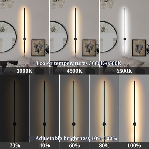 KELUOLY Dimmable Plug in Wall Sconce Set of 2, Adjustable Color Temperature - Image 3