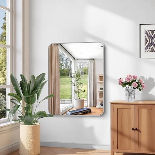 KOCUUY Silver Bathroom Mirror, 30x36 Inch Bathroom Mirror - Image 5