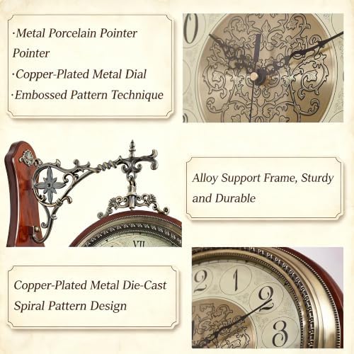 Homestia Double Sided Wall Clock Vintage Style Silent Non-Ticking Clock - Image 3