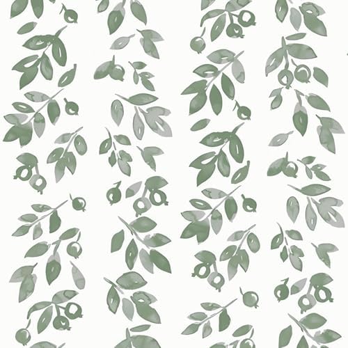 Ismoon Green Wallpaper Peel and Stick Vintage Wallpaper 17.3in x 32.8ft Green by Ismoon