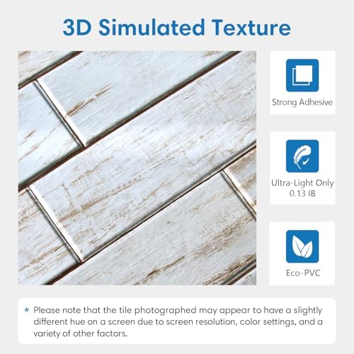 COMSTICKC 3D Faux Wood Wall Sticker Shiplap Peel and Stick, Not Real Wood - Image 3