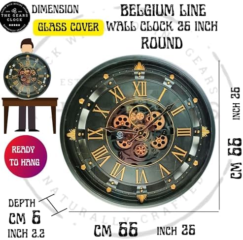 ImprovingLife The Gears Clock 26'' inch Wall Clock - Image 3