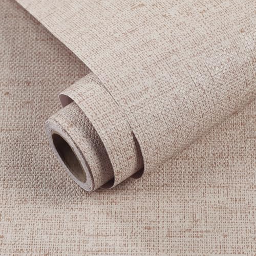 Fabric Wallpaper Textured Contact Paper Grasscloth Wallpaper 15.75"x590.6" by MANONIRIA