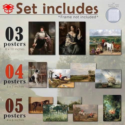 LANCHI95 12 Pcs Unframed Classic Equestrian Art - Image 2