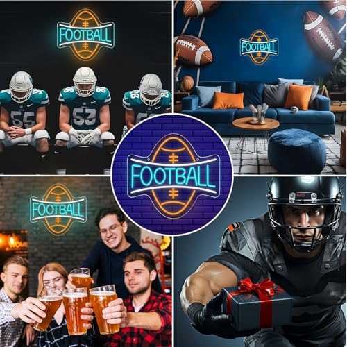 wootfairy LED Lights Wall Decor 13.39 * 12.21in Dimmable Football Neon Sign - Image 7